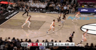 攻防压制！老鹰多点开花 半节时间轰出20-4领先篮网