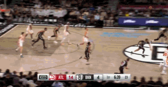 攻防压制！老鹰多点开花 半节时间轰出20-4领先篮网